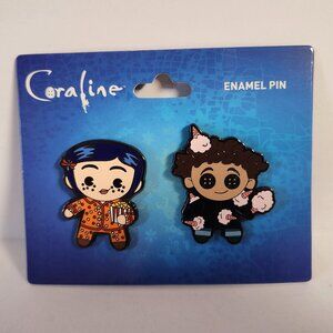 Coraline Pin Set Coraline Wybie Chibi 2 Enamel Pins Laika New On Card